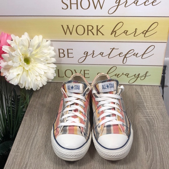 plaid converse low top